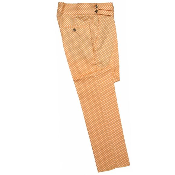 Chiragh Apparel Other - Mens Gurkha Pants Orange White Polka Dot Slim Straight High Waist Flat Front 40